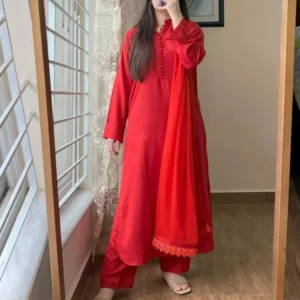 Silk Karandi Red Outfit