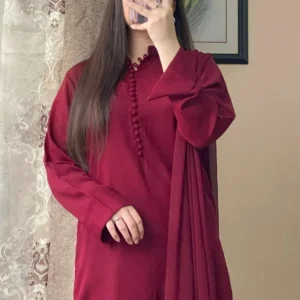 Silk Karandi Maroon Outfit