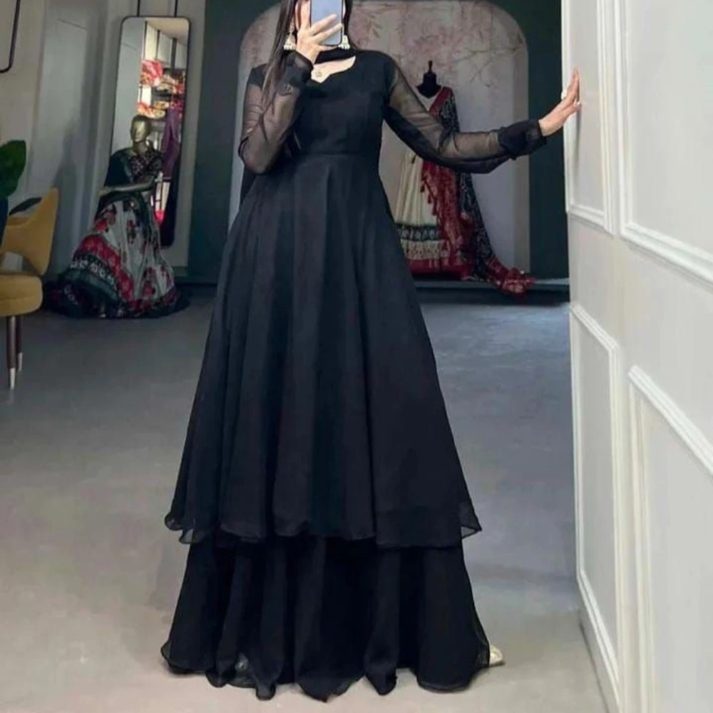 georgette anarkali set