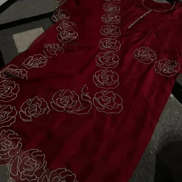Sparkling Rhinestone Silk Outfit