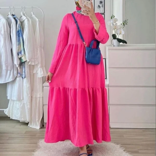 Long Sleeve Cotton Midi Dress