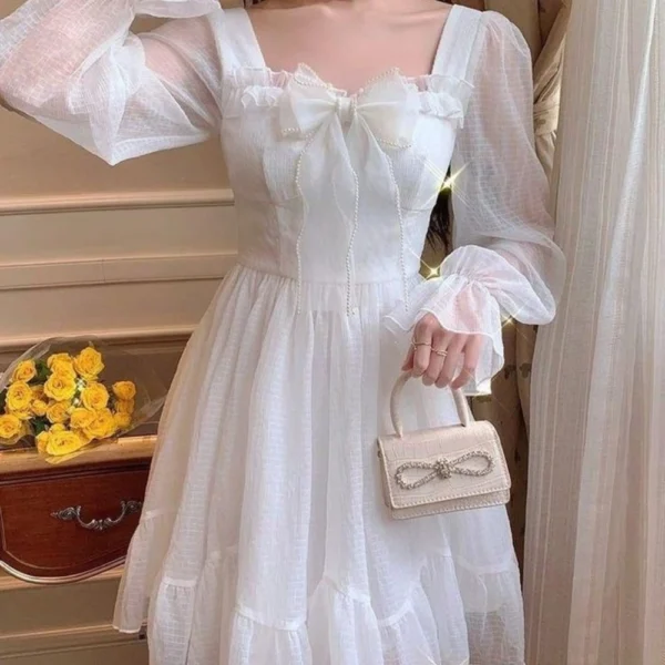 Ethereal White Bow-Tie Chiffon
