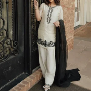 Ivory and Black farshi set