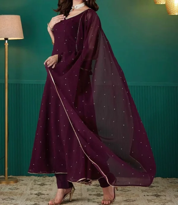 Minimalist Georgette Anarkali - Image 3