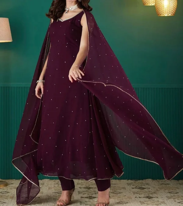 Minimalist Georgette Anarkali - Image 5