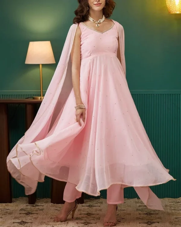 Minimalist Georgette Anarkali - Image 6