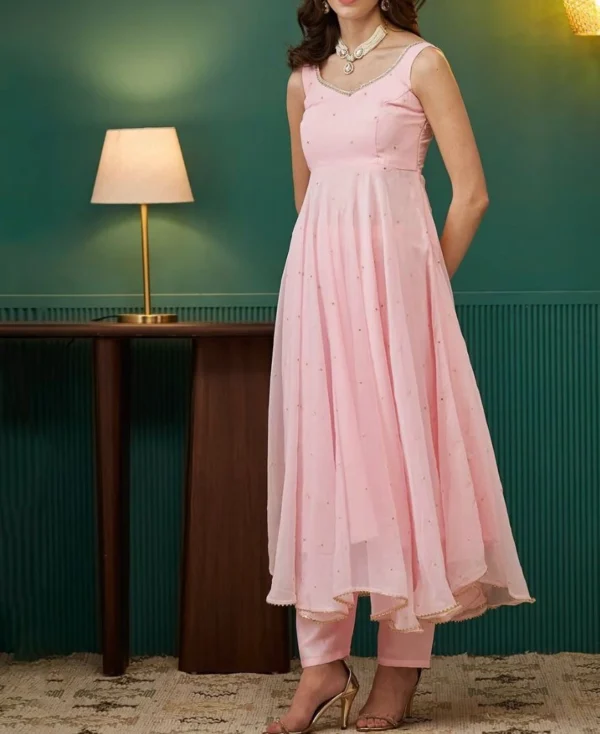 Minimalist Georgette Anarkali - Image 11