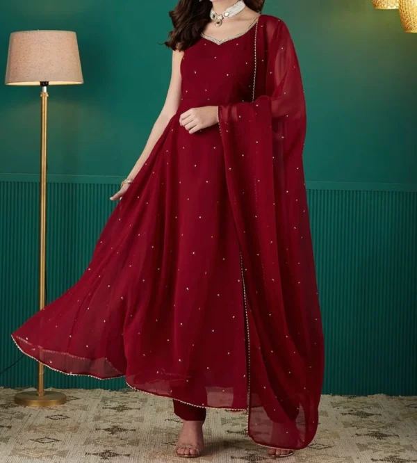 Minimalist Georgette Anarkali - Image 13