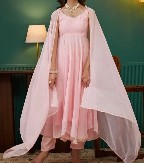 Minimalist Georgette Anarkali - Image 10