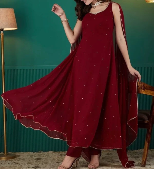 Minimalist Georgette Anarkali - Image 14