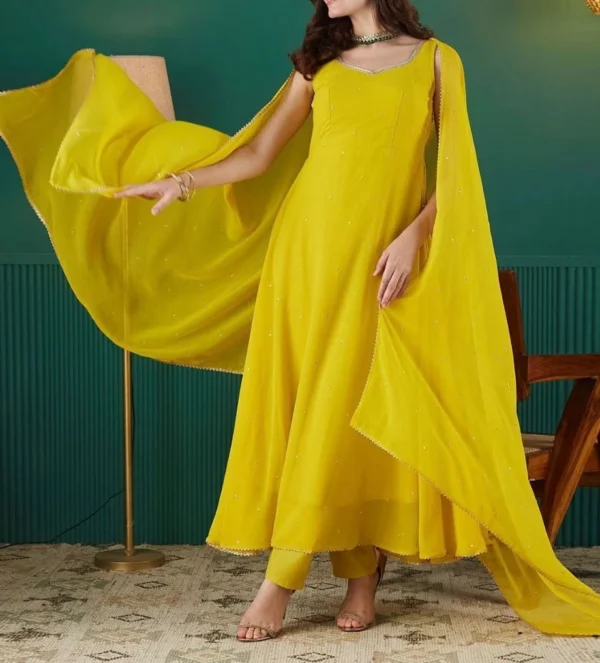 Minimalist Georgette Anarkali - Image 19