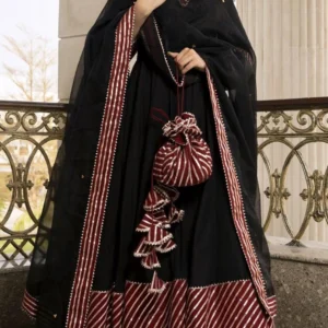 Midnight Maroon Gotta Patti Anarkali
