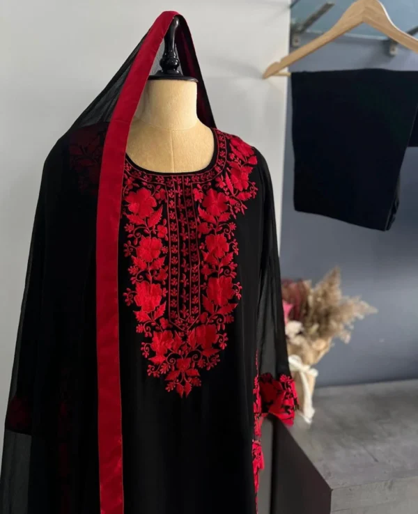 Saiyaara - Black & Red Embroidered Outfit - Image 2