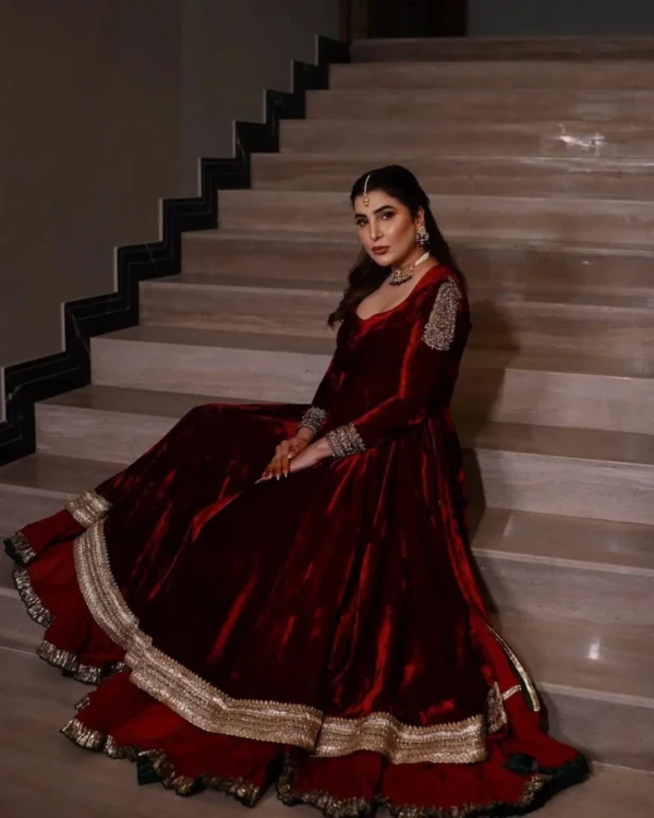 Velvet Double Ghera Anarkali