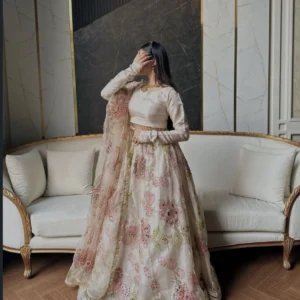 Blossom Pastel Organza Lehenga Set