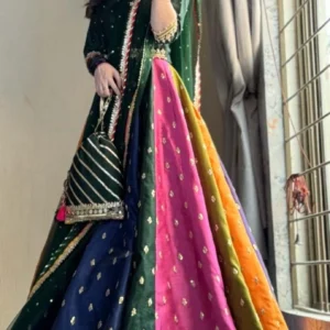 Emerald Multi-Color Kali Lehenga Set