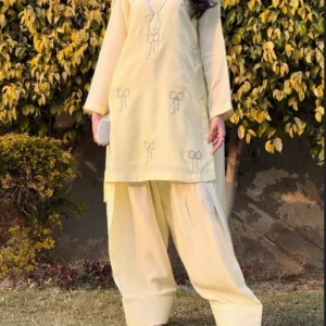 Sparkle Bow Farshi Set, pakistani suit,